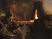 Thomas Cole Moon and Firelight oil on canvas